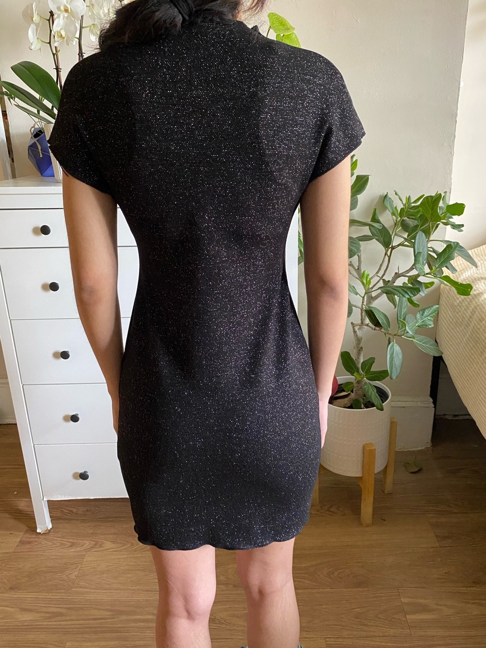 Zara Black Metallic Knit Mini Dress - Picture 2 of 7